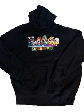 Nintendo Black Super Mario Hoodie Men’s Large  excellent condition